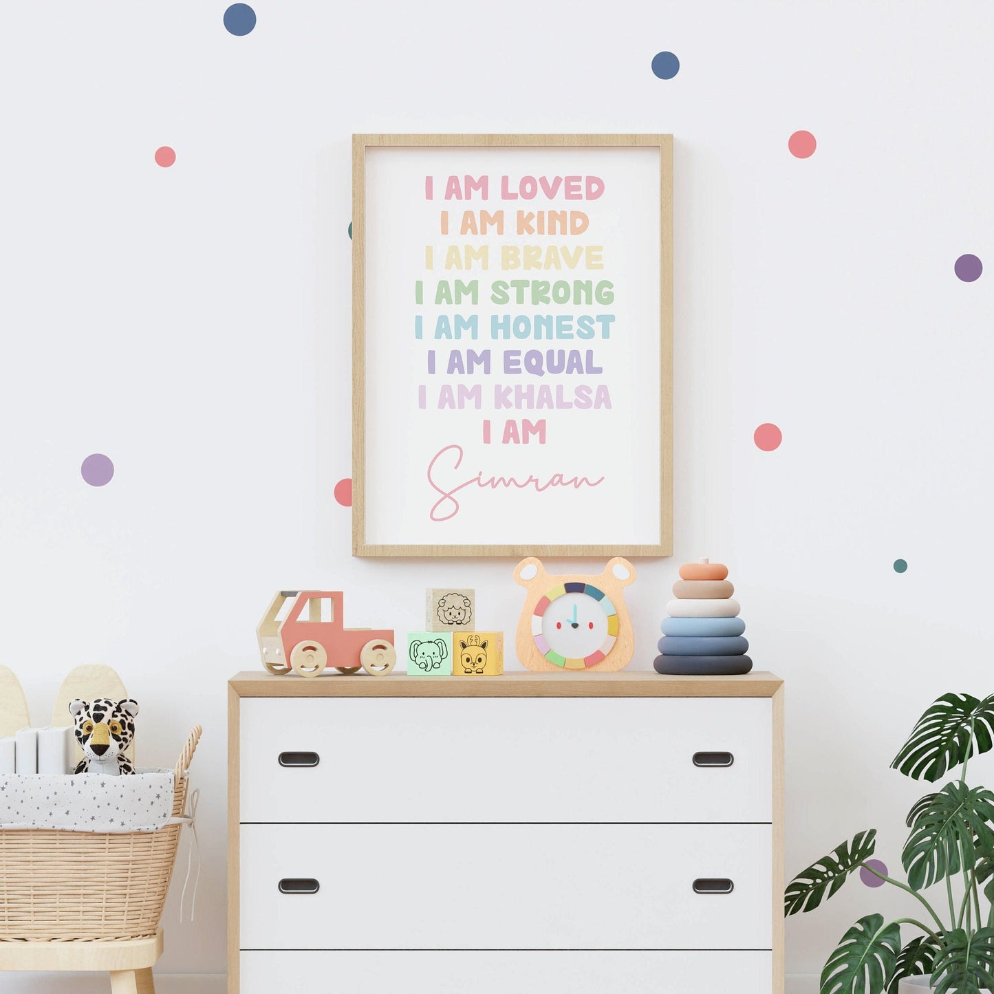 Personalised Punjabi Sikh Nursery Art: Khalsa Name Print (6x4 7x5 A4)