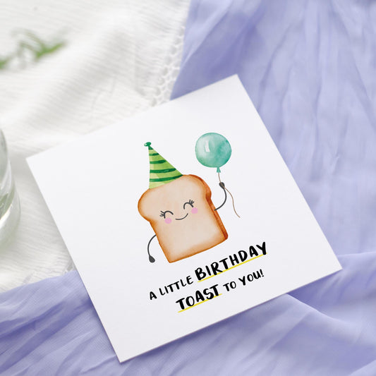 A Little Birthday Toast To You - Funny Birthday Card - Personalised Card - Birthday pun