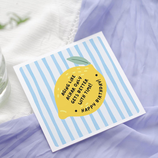 Funny Achar Birthday Card: Punjabi, Indian Food Pun