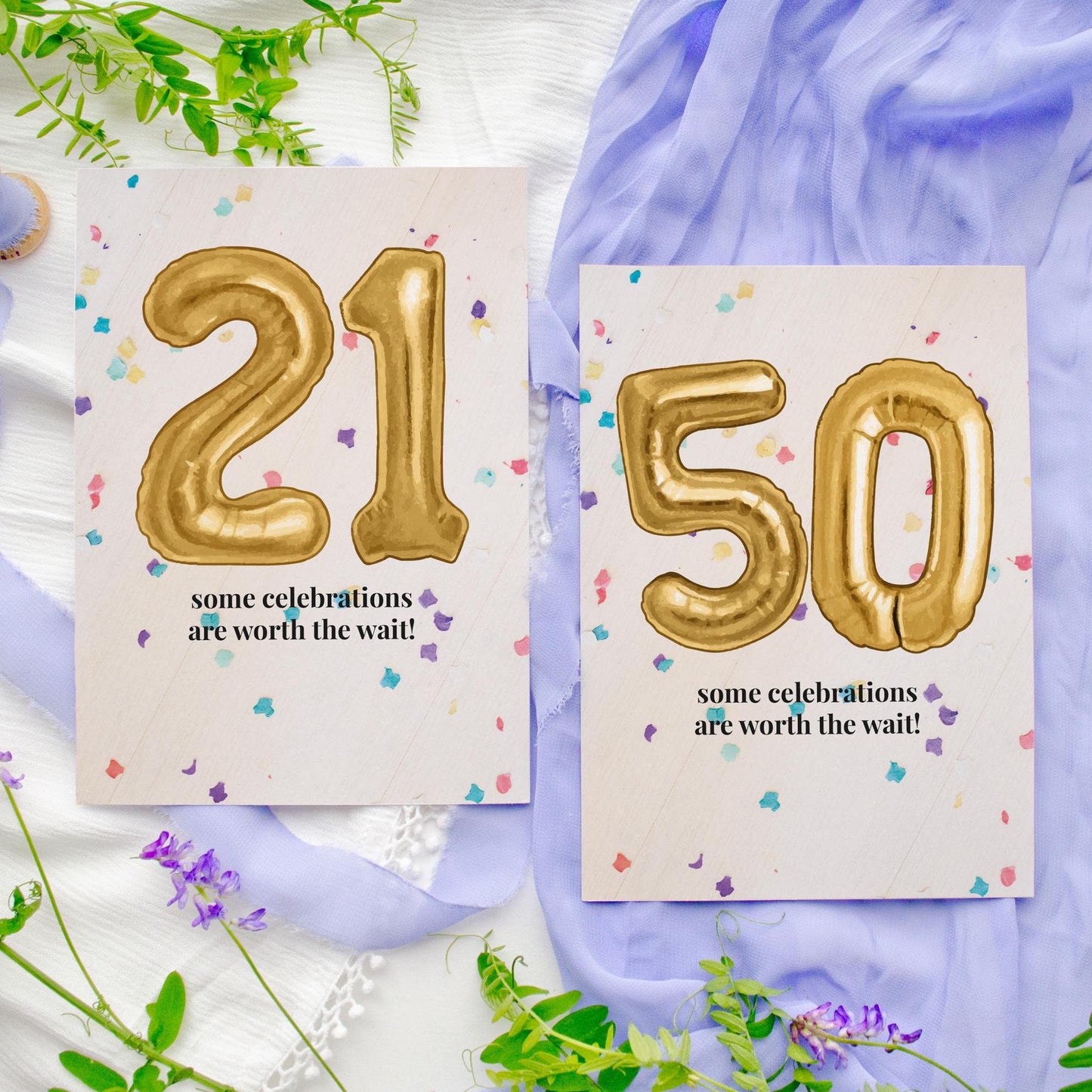 Personalised Gold Foil Balloon Birthday Card: 50th, 21st, Milestone, Any Age