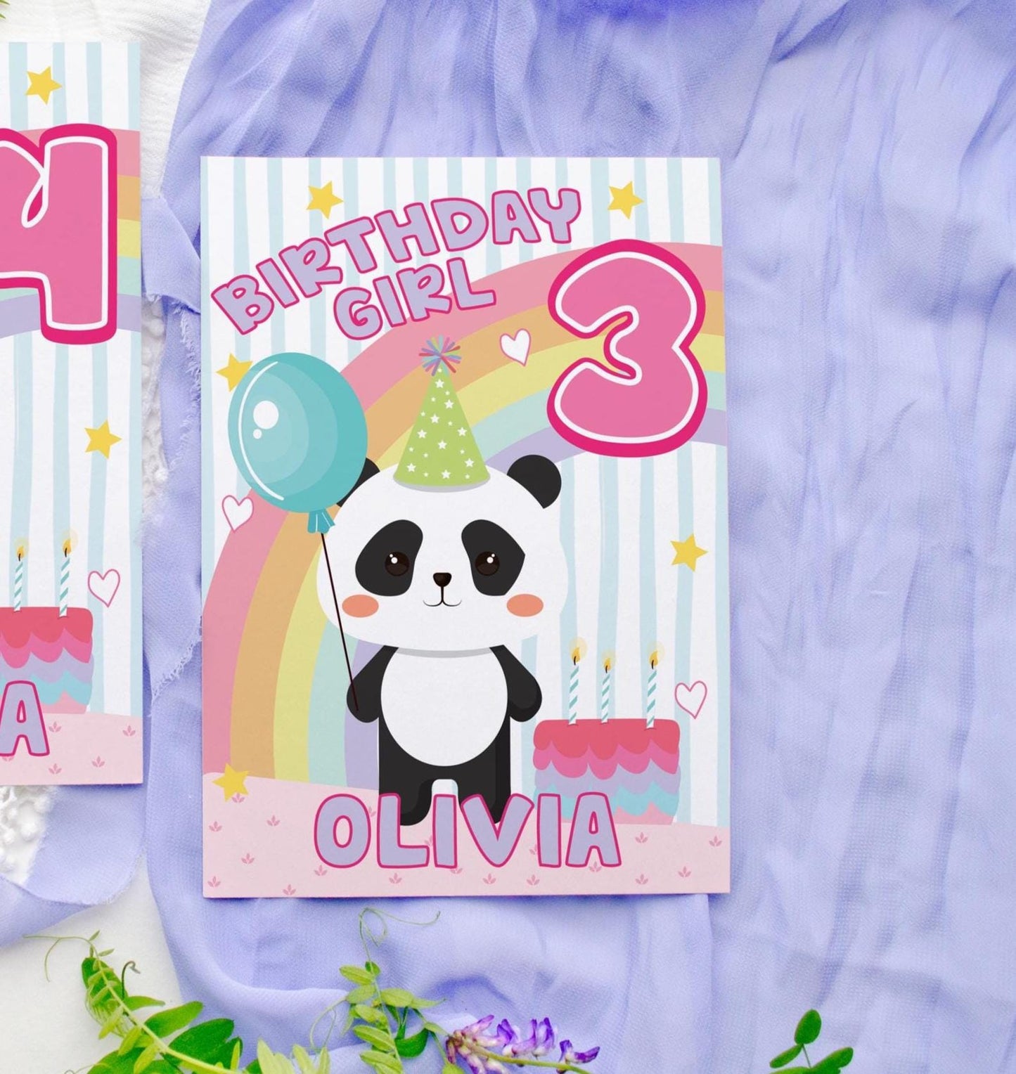 Panda Birthday Card, Cute Animal Greeting Card, Panda Lover Gift, Kids Birthday Card, Funny Panda Bear Card
