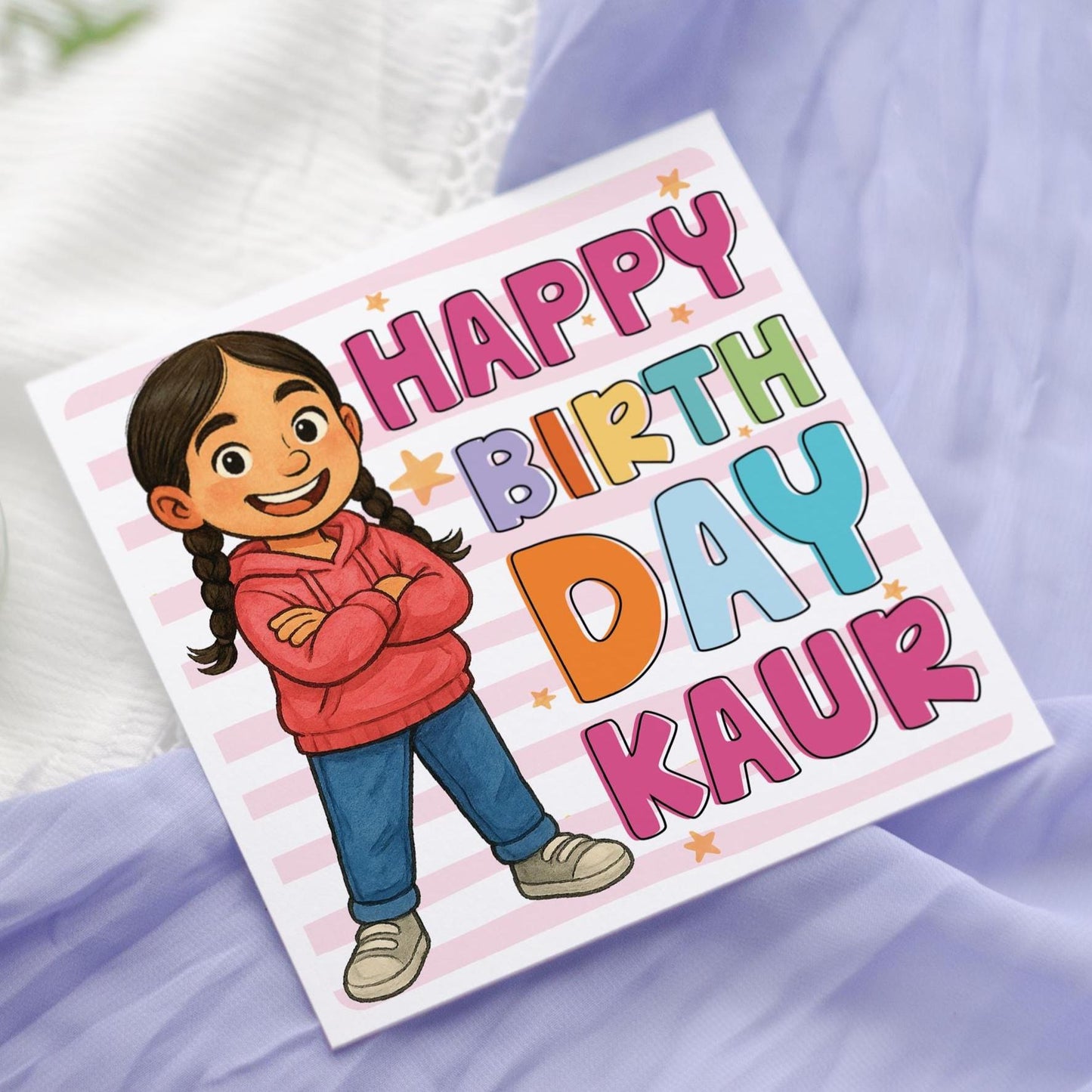 Empowering Sikh Girl Birthday Card: Kaur Affirmation Punjabi Greeting card