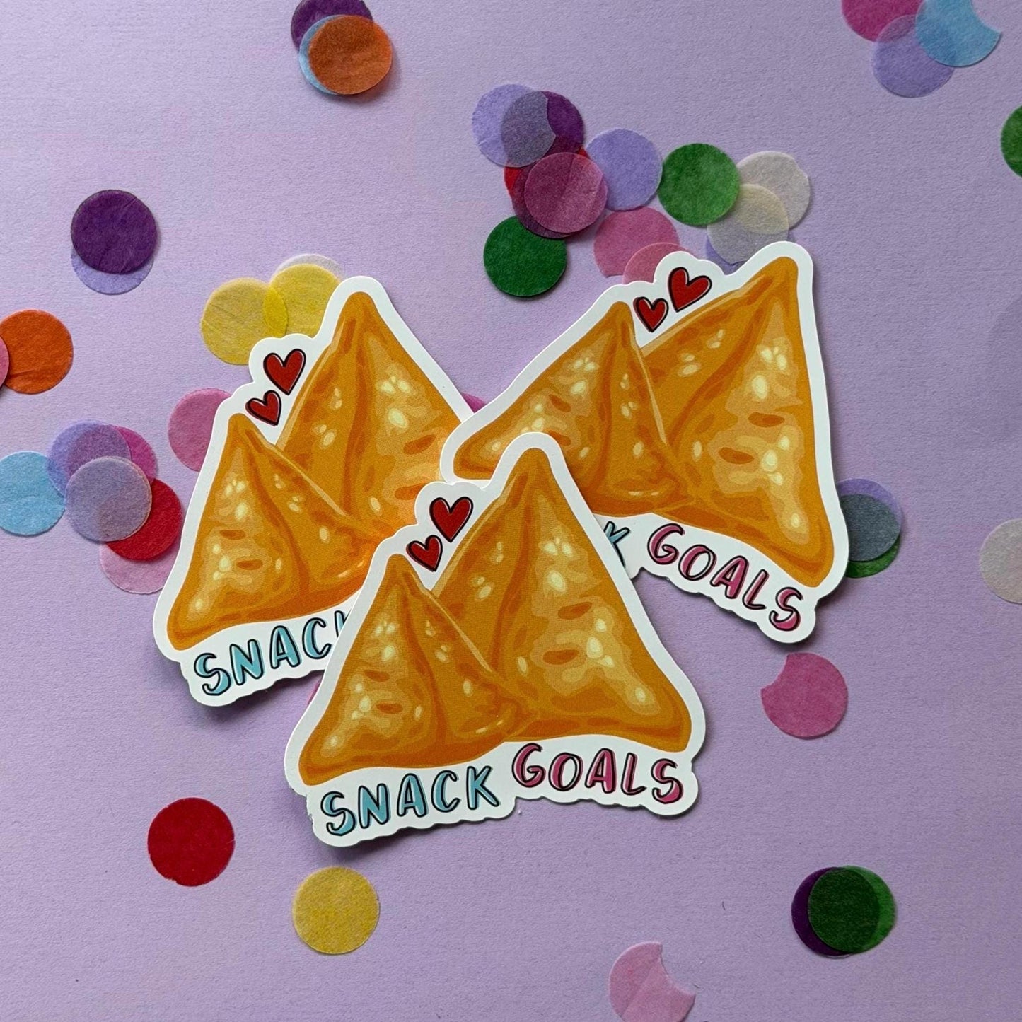 Snack Goals Samosa Sticker | Funny Food Sticker | Indian Food Lover Gift | Waterproof Vinyl Sticker