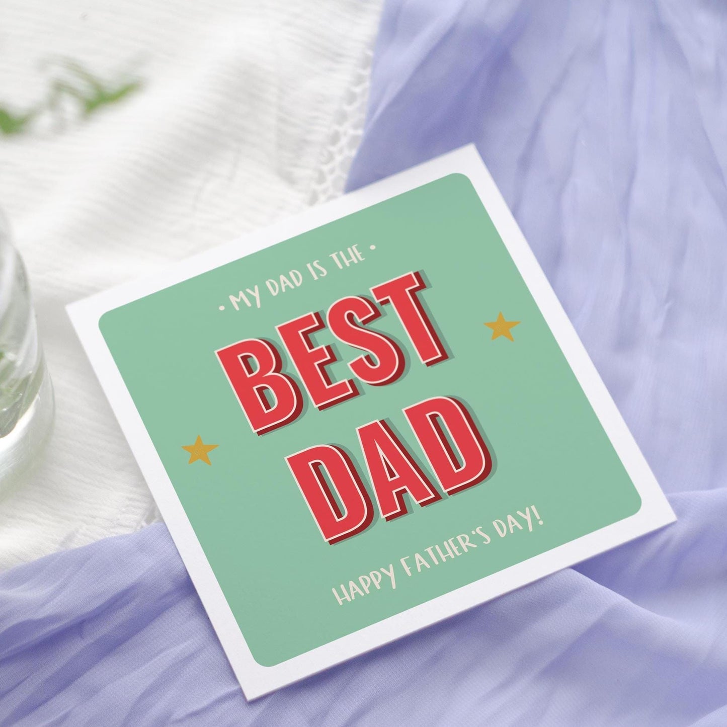 Dad Card Fathers Day | Papa, Daddy Red Green Greetings Card Design