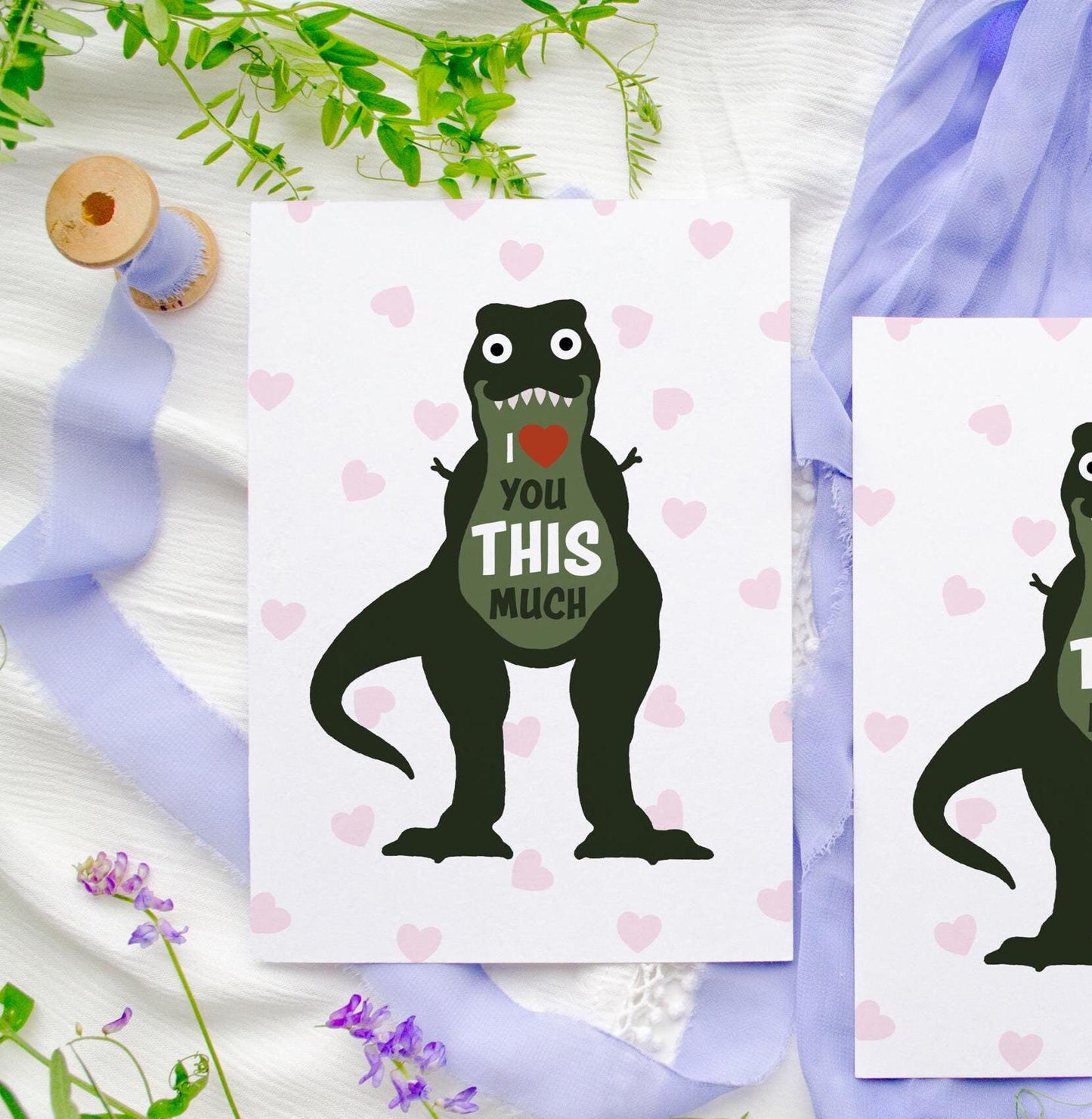 Dinosaur Valentine's Day Card: Roarsome Anniversary Card