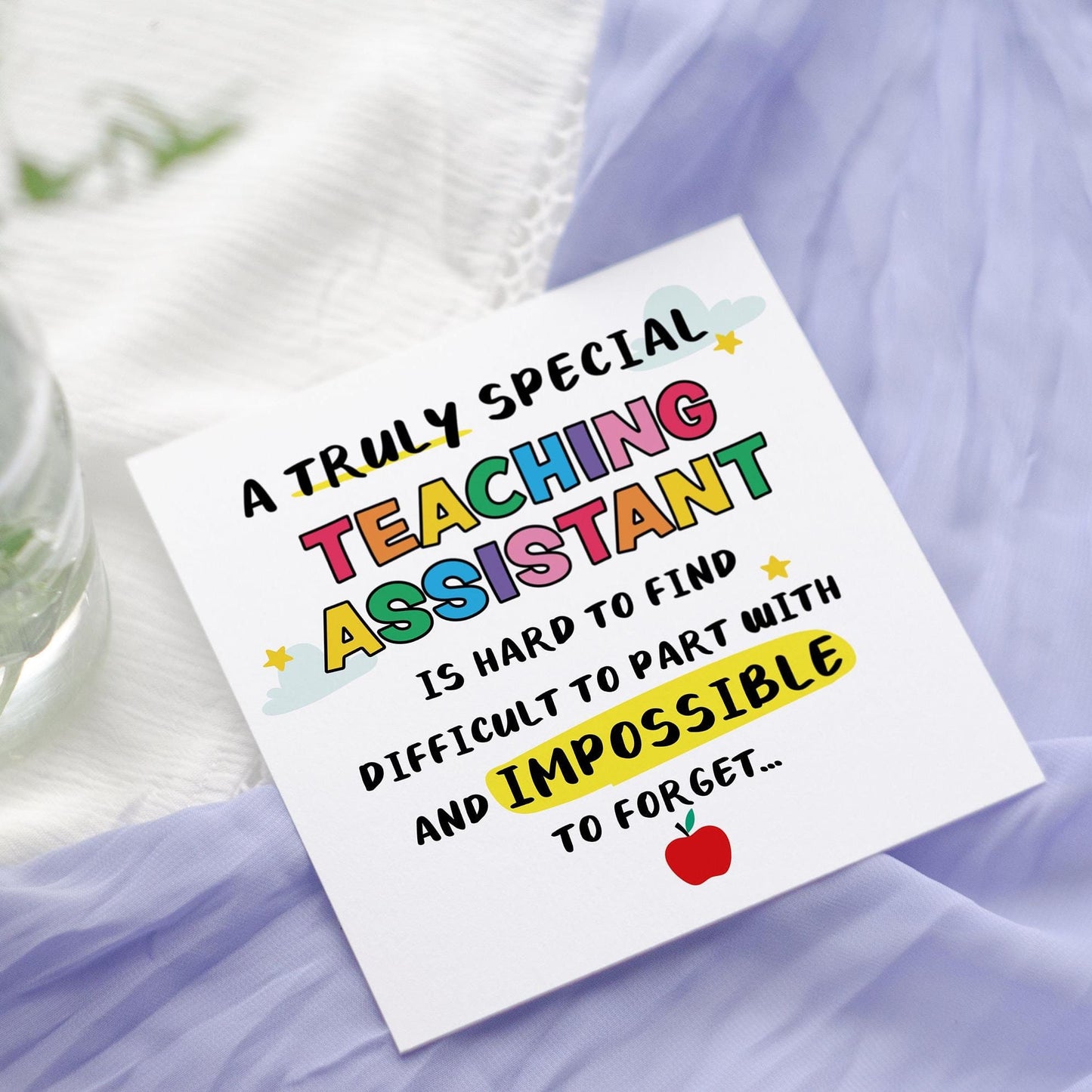 Personalized Teaching Assistant Thank You Card: Rainbow End Of Term Gift