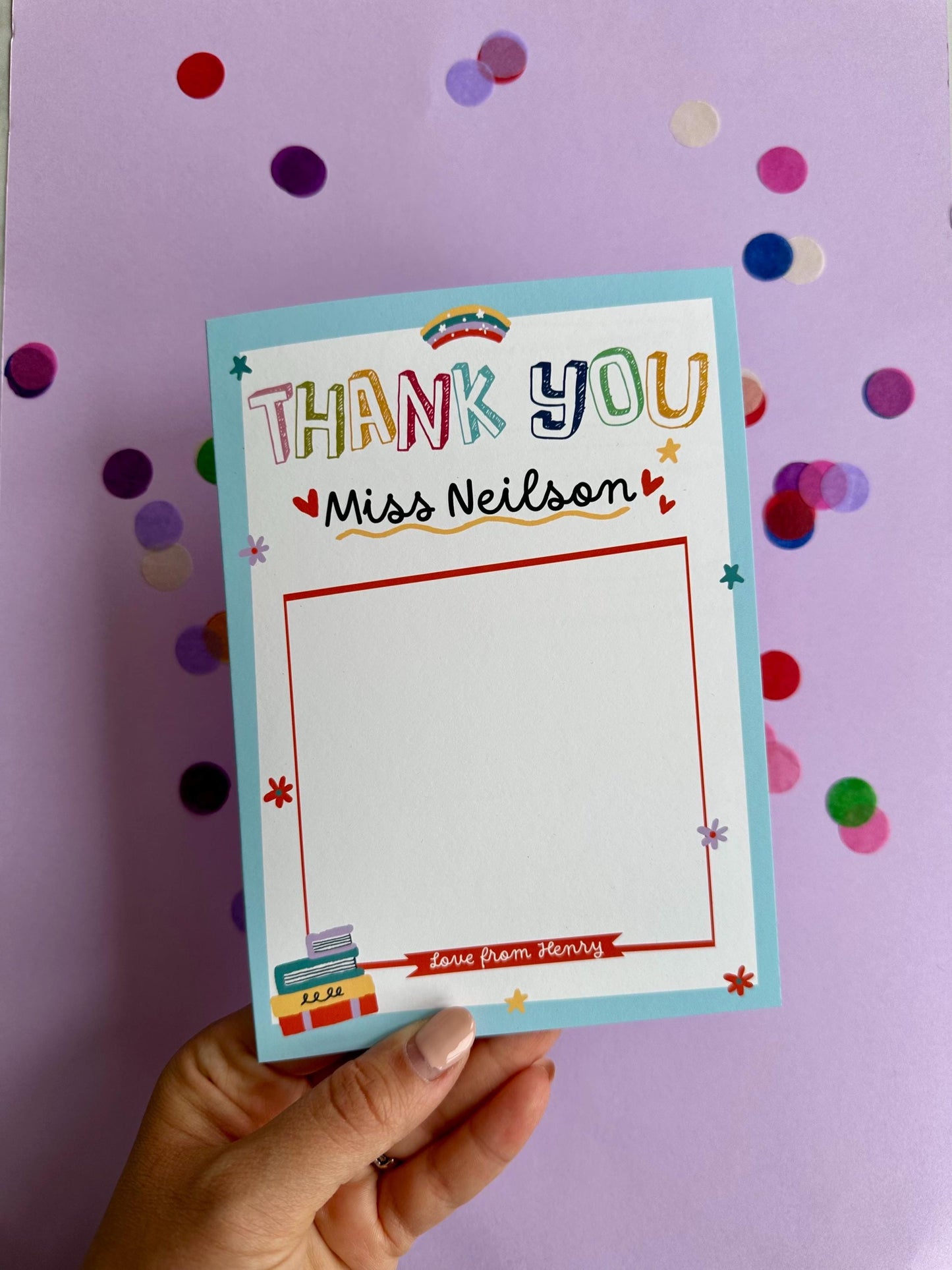 Personalised Teacher Thank You Card: Fill-In-The-Blanks Appreciation End of Term Gift