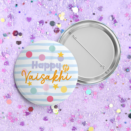 Happy Vaisakhi Pin Badge | Punjabi Sikh Gift