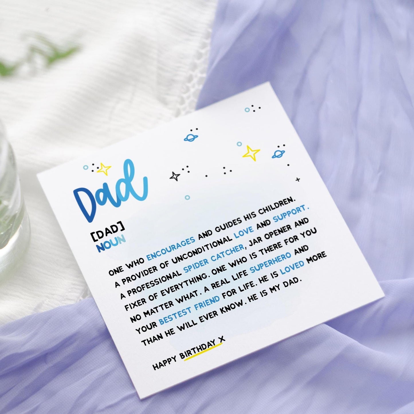 Dad Definition Birthday Card: Dictionary Style Father's Day keepsake Card