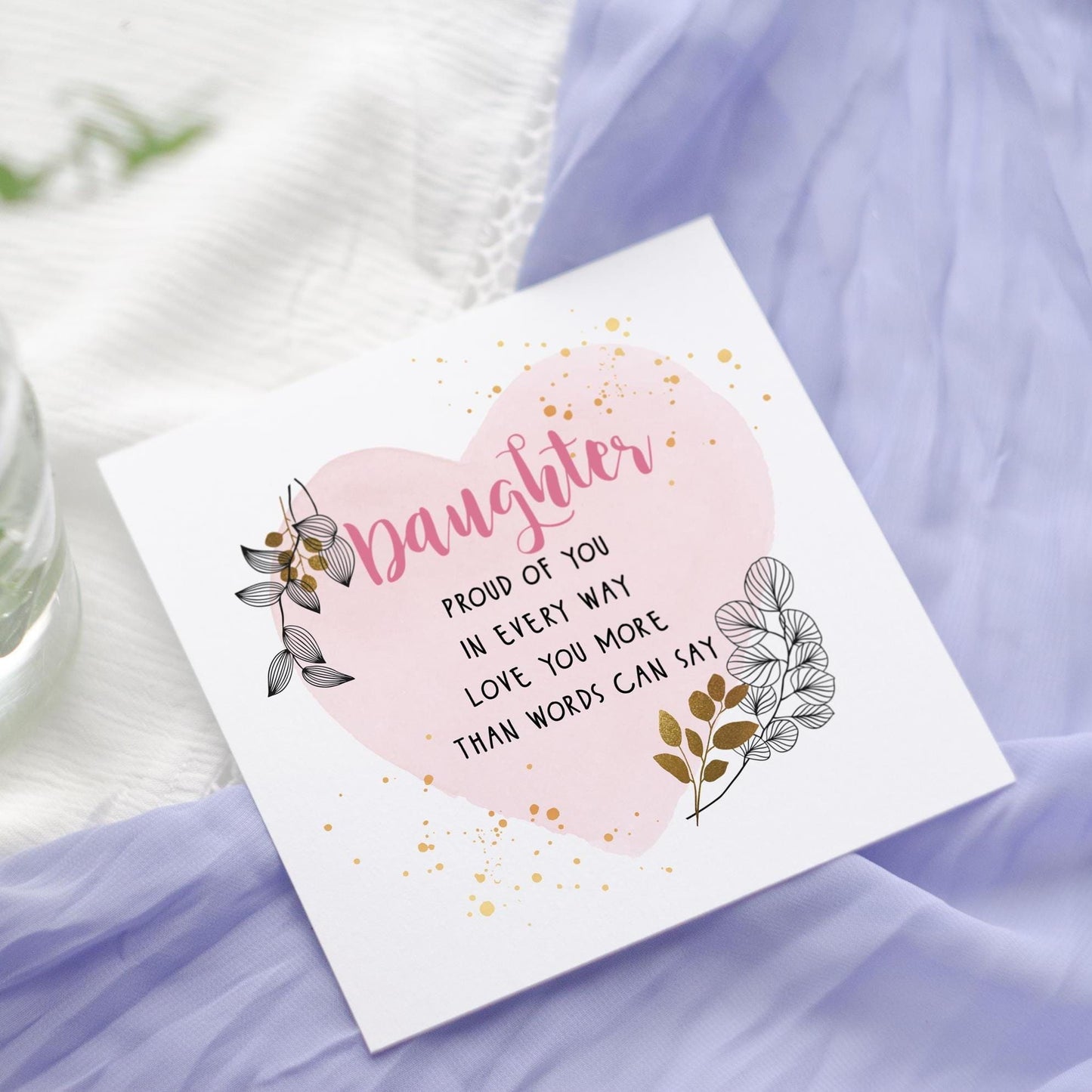 Floral Daughter Poem Card: Birthday, Thank You, Proud of you
