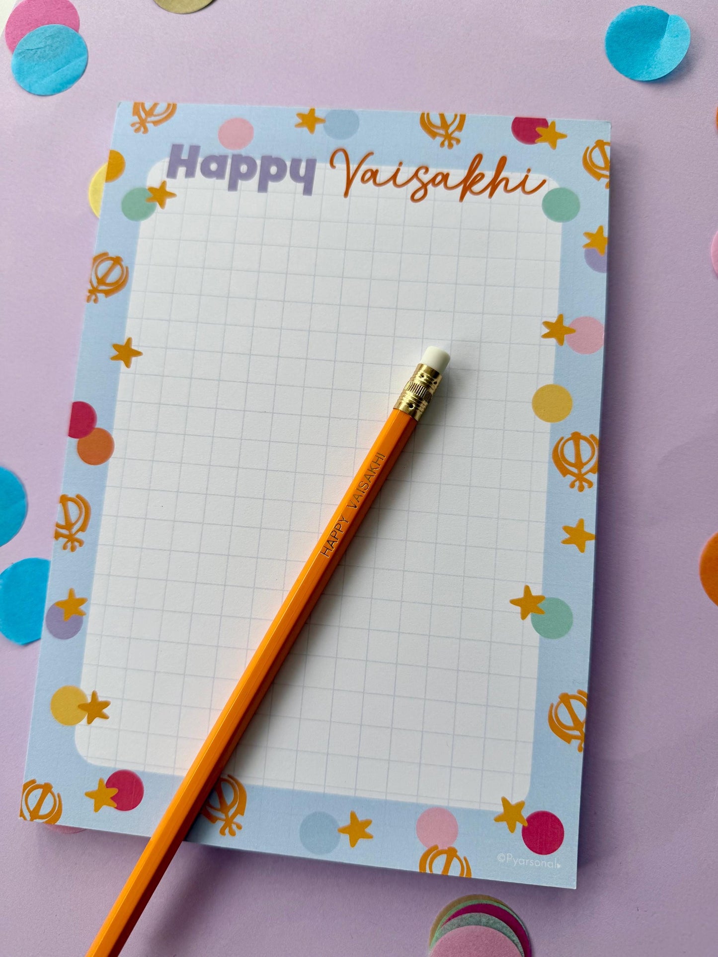Happy Vaisakhi A5 Notepad | Sikh Gift & Kids Doodle Pad