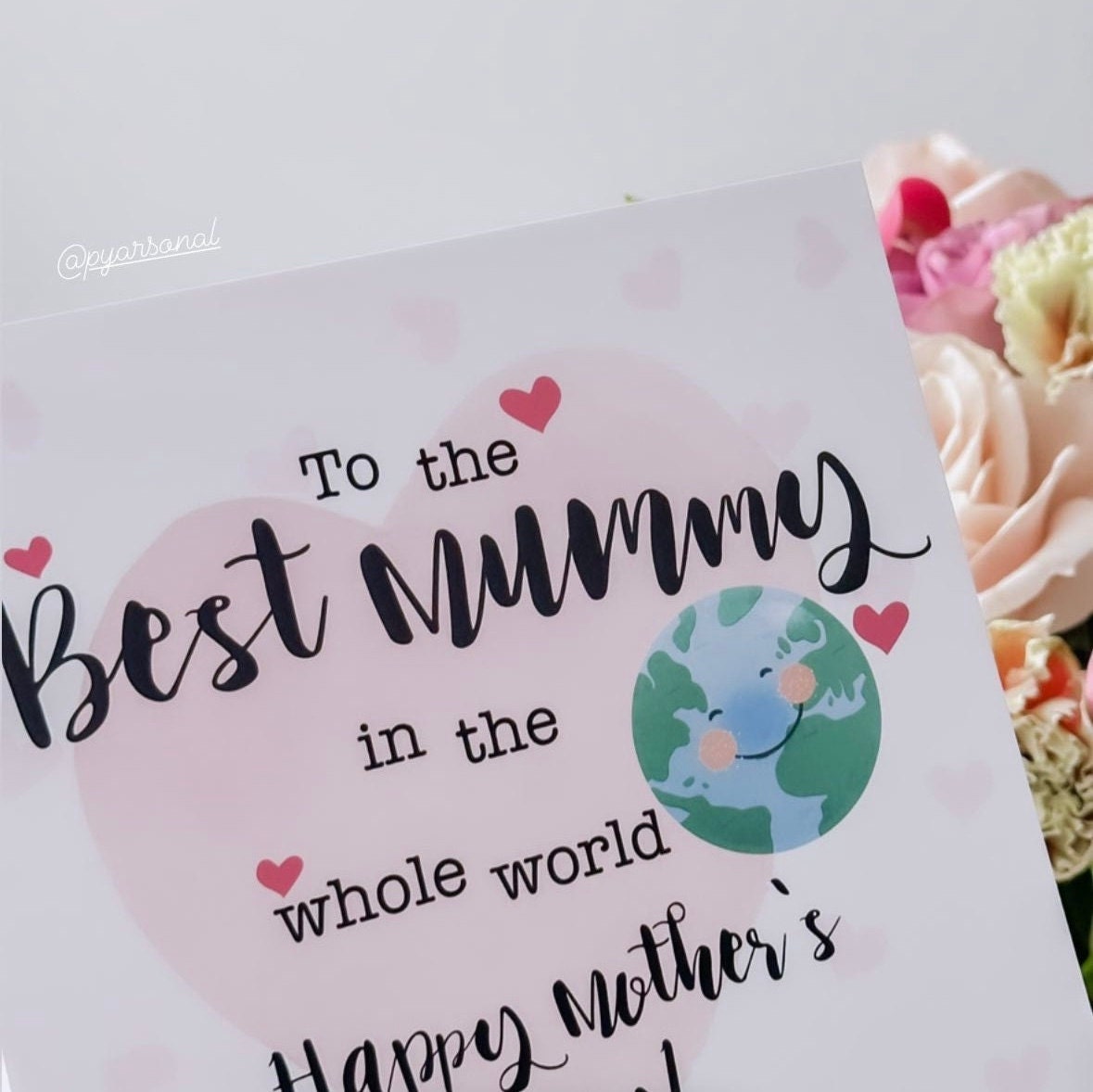 Mummy Earth & Hearts Mother's Day Card