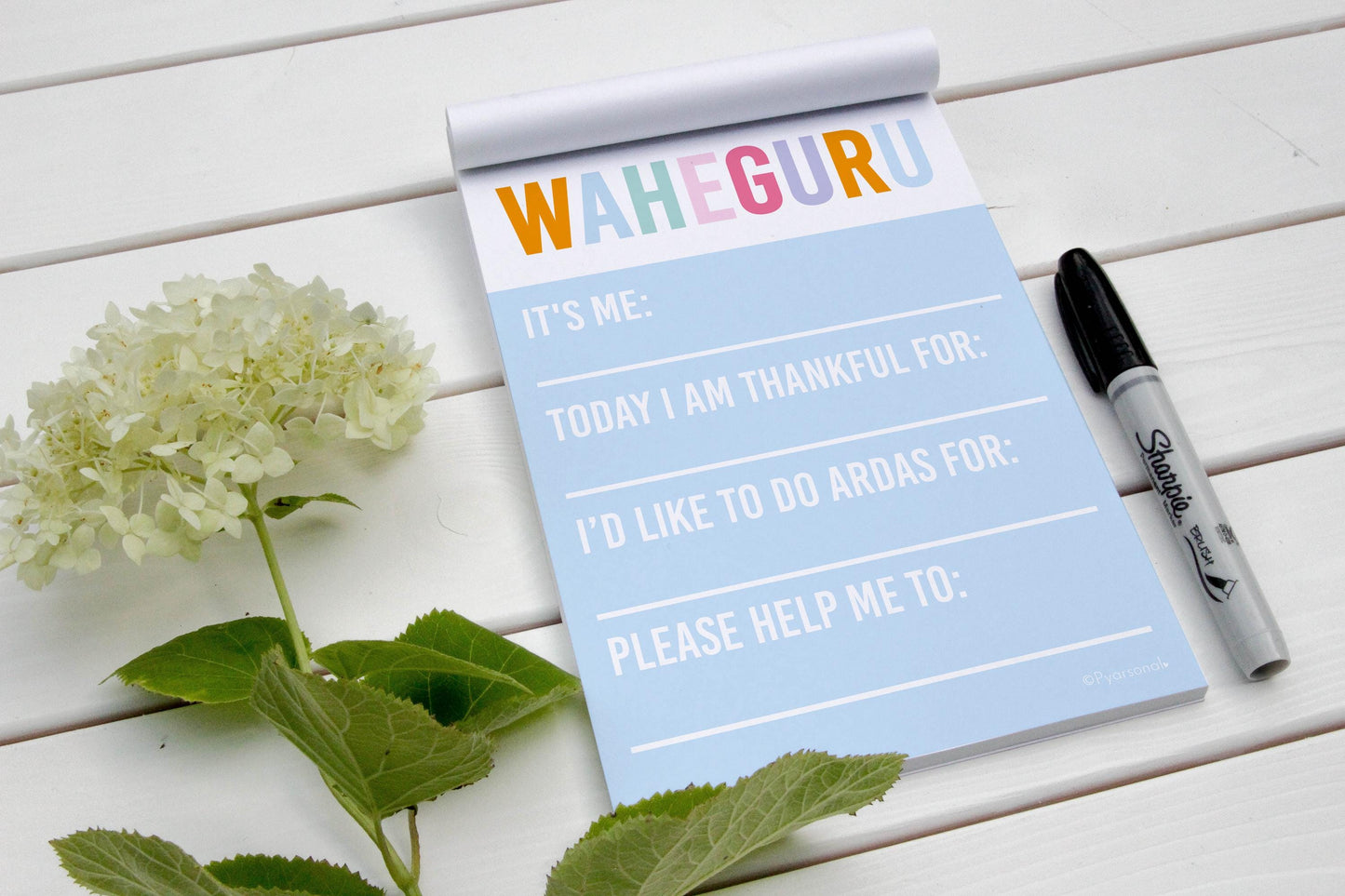 Waheguru gratitude A6 Notepad | Sikh Gift & Kids Doodle Pad