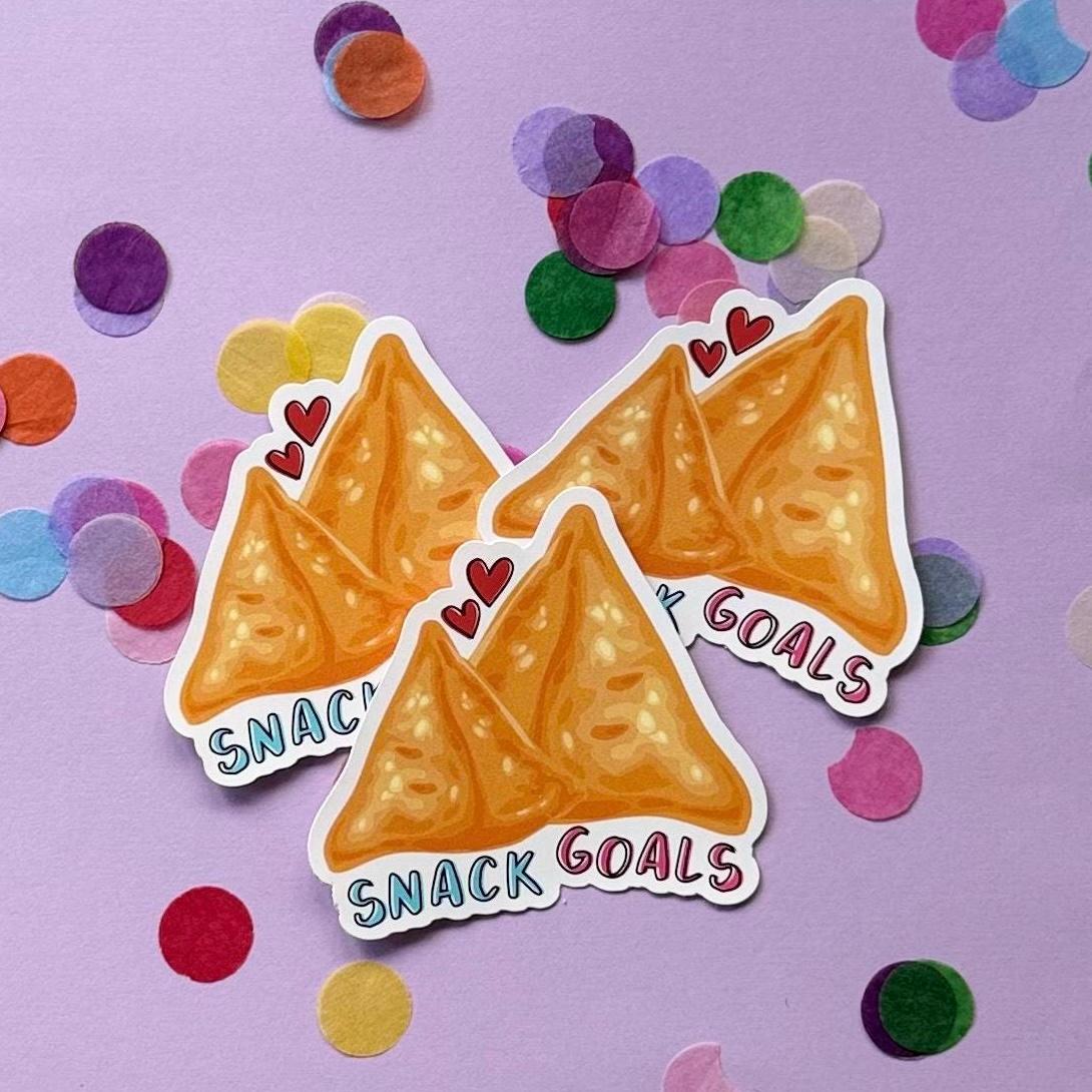 Snack Goals Samosa Sticker | Funny Food Sticker | Indian Food Lover Gift | Waterproof Vinyl Sticker