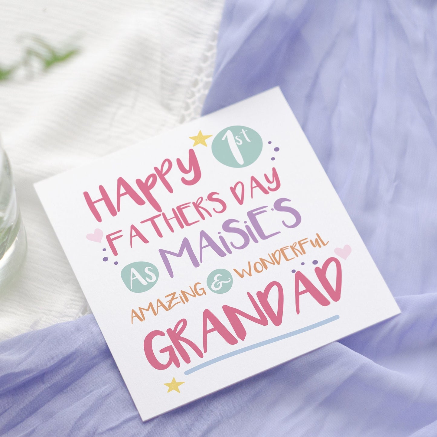 Personalised 1st Father's Day Card for Grandad, Grandpa: From Baby
