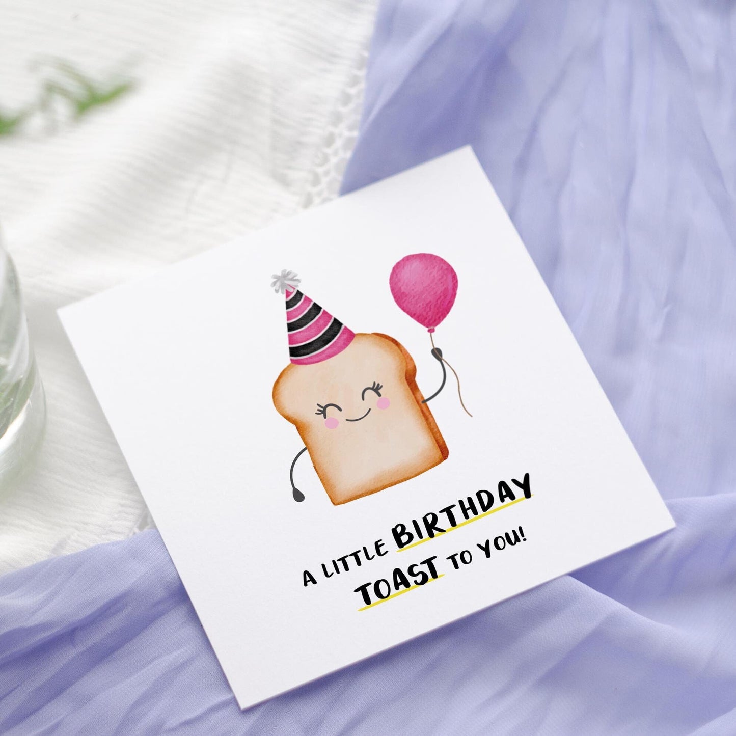 A Little Birthday Toast To You - Funny Birthday Card - Personalised Card - Birthday pun