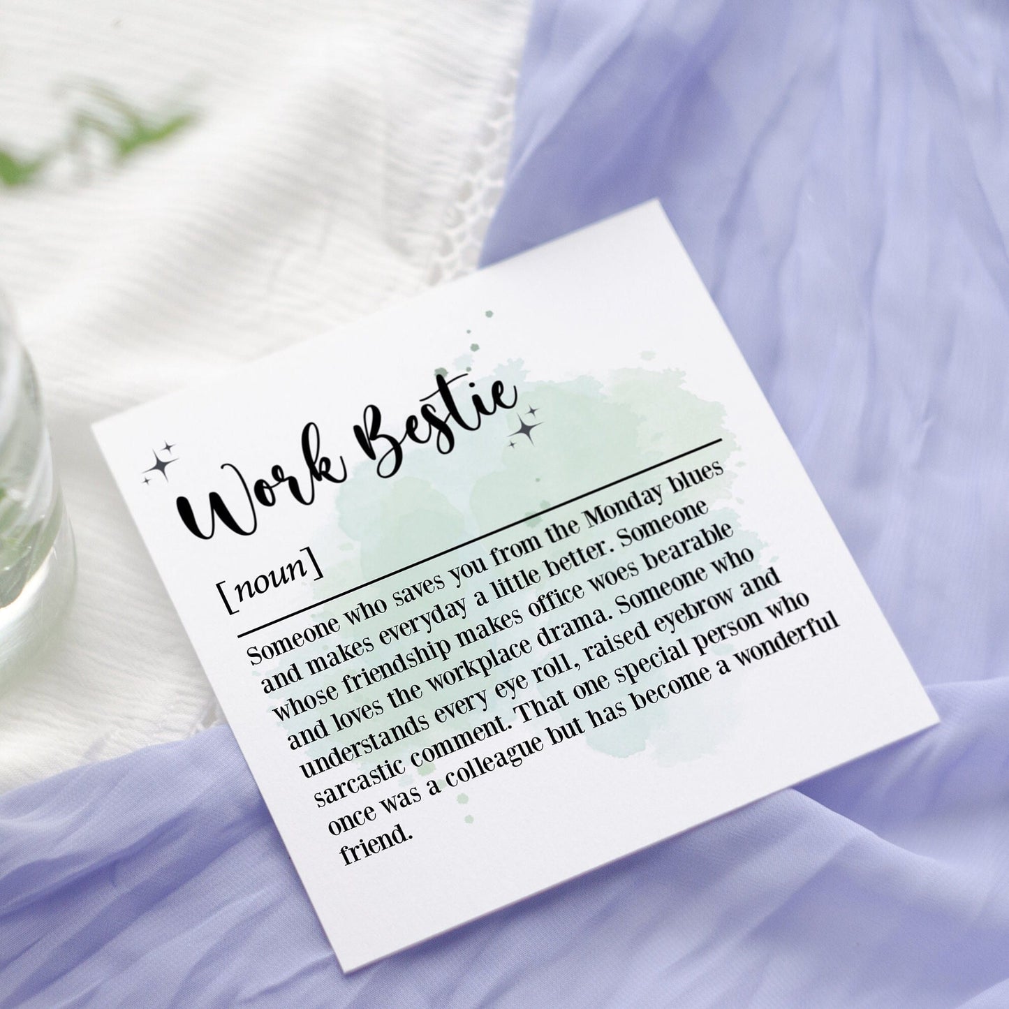 Work Bestie Definition Dictionary style Card: Birthday, Leaving, or Just Because