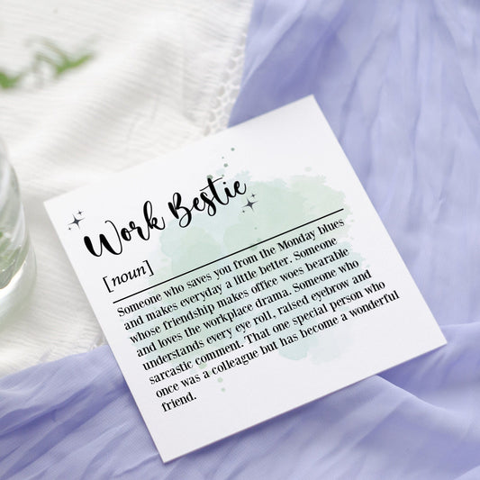 Work Bestie Definition Dictionary style Card: Birthday, Leaving, or Just Because