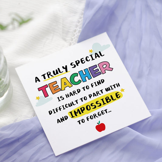 Rainbow Teacher Thank You Appreciation Card: End of Term Gift
