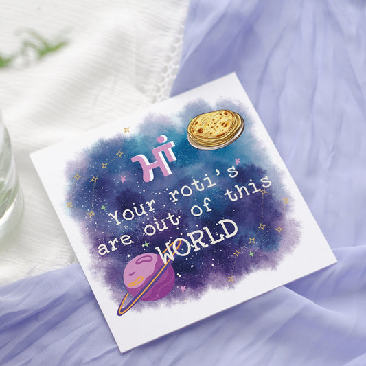 Funny Punjabi Mothers Day Card: Roti Out of This World