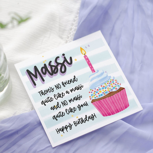 Punjabi Auntie Birthday Card: Cupcake for Masi, Bhua, Chachi