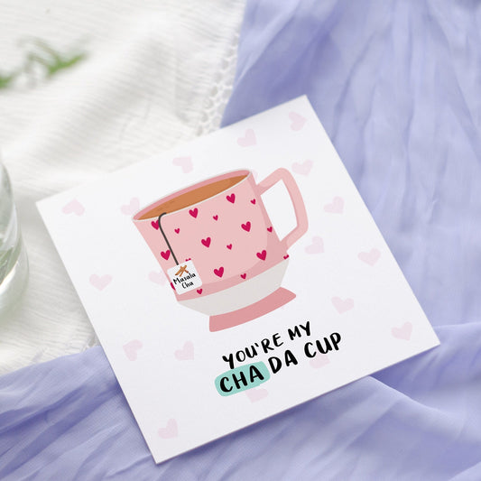 You're My Cup of Cha Card: Punjabi Love Card, romantic Indian anniversary greeting