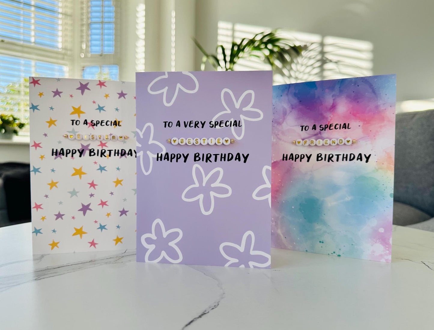 Special Friend Birthday Card | Detachable Handmade Beaded Bracelet Gift Greetings Card Design
