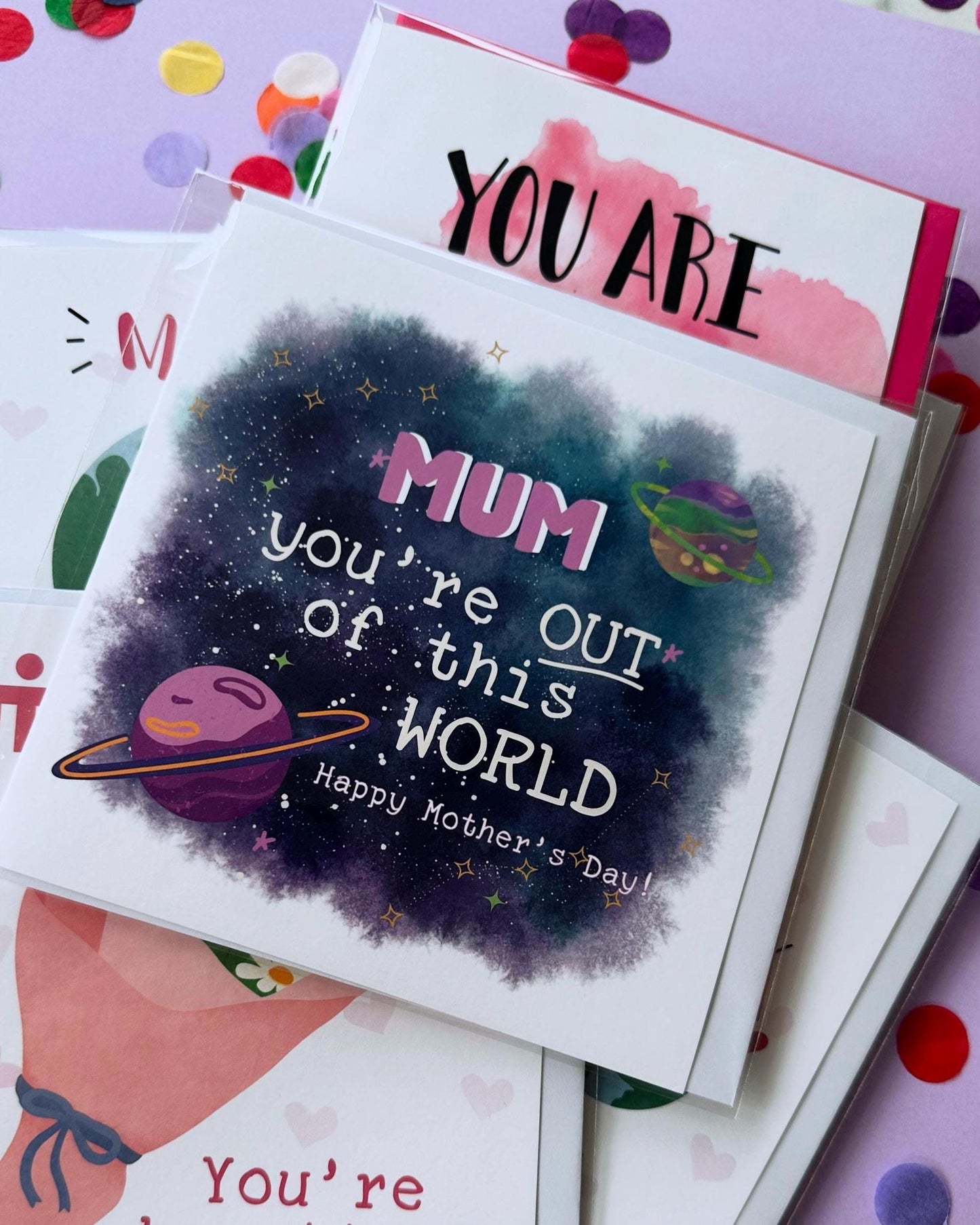 Galaxy Mum Card: Out of This World Mother's Day or Birthday card
