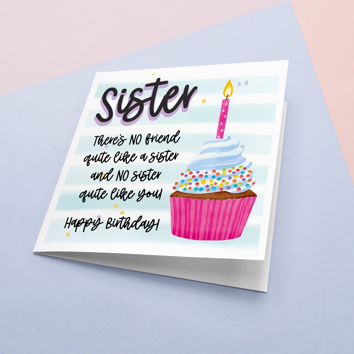 Cupcake Birthday Card for Sister | Best Sis Design