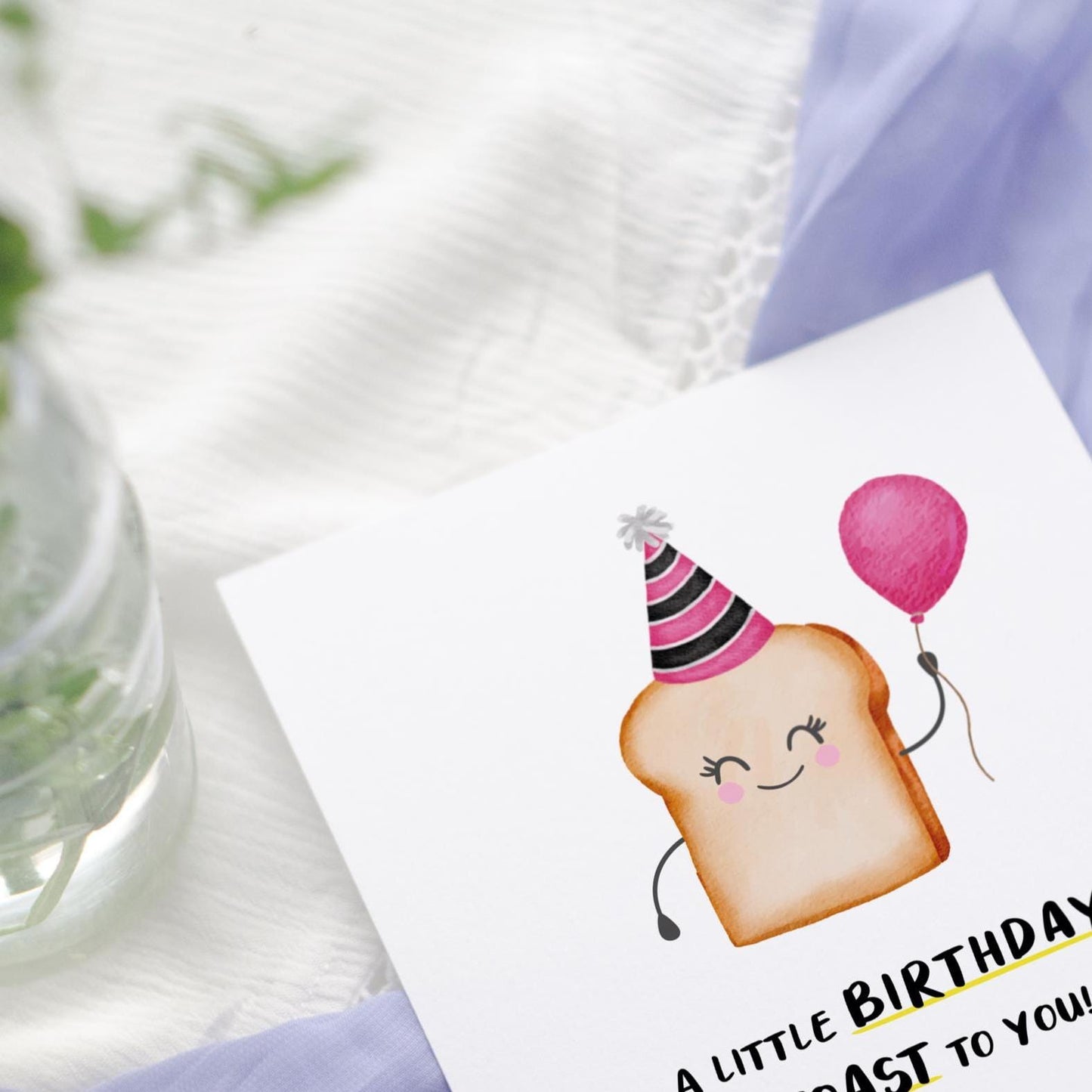 A Little Birthday Toast To You - Funny Birthday Card - Personalised Card - Birthday pun