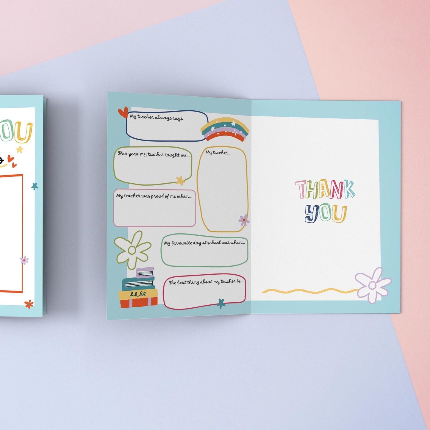 Personalised Teacher Thank You Card: Fill-In-The-Blanks Appreciation End of Term Gift