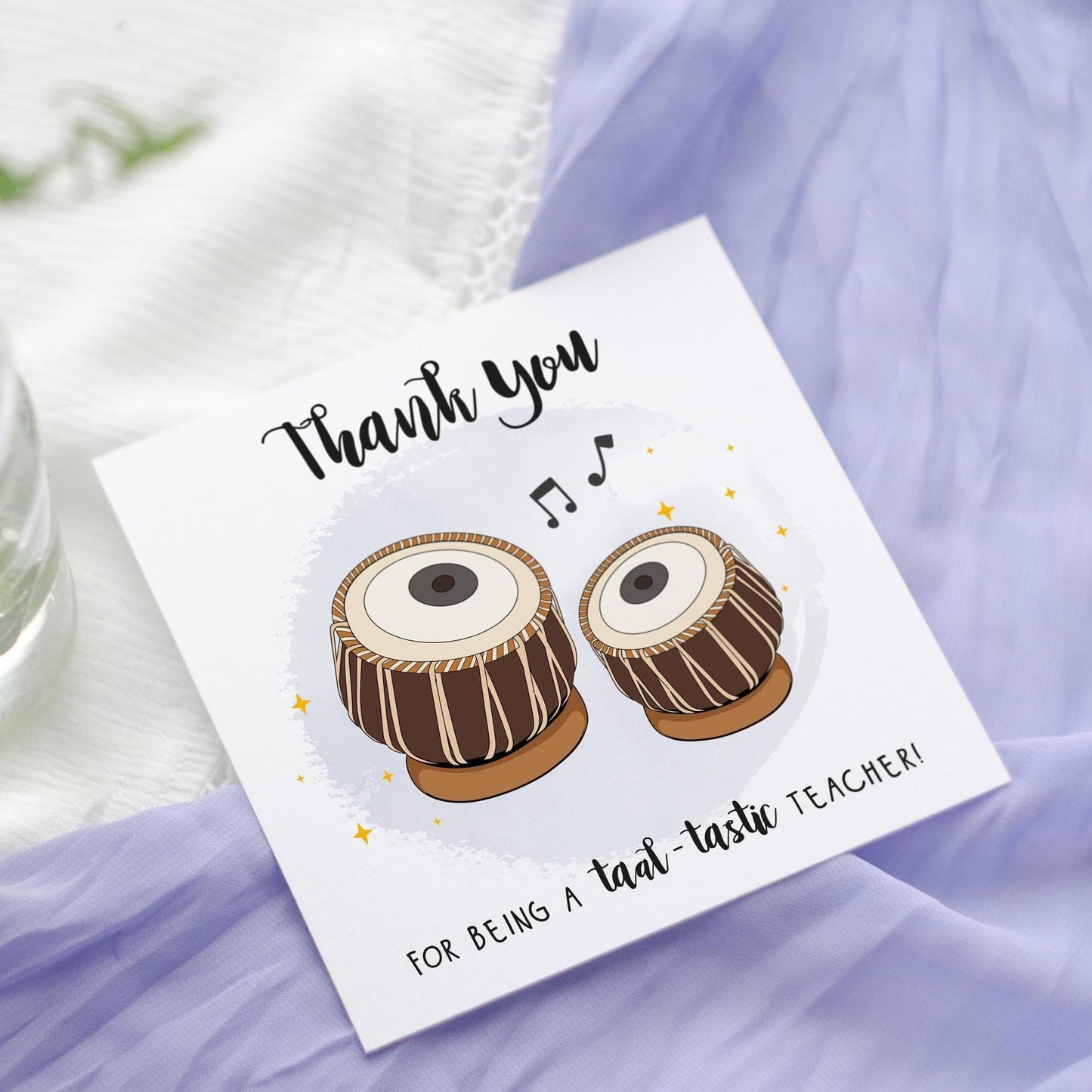 Tabla Music Kirtan Teacher Thank You Card: Sikh, Indian, Punjabi