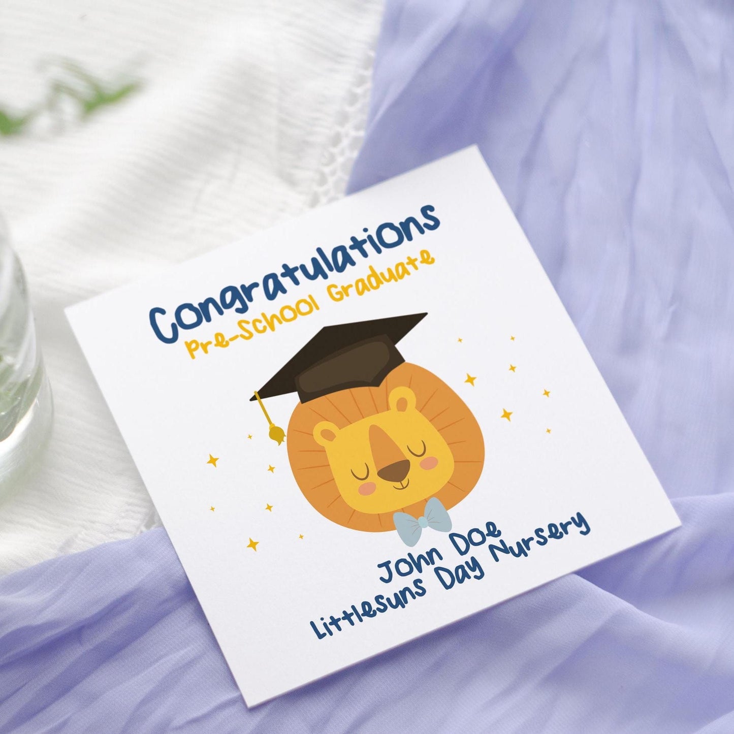 Cute Lion Preschool Graduation Card