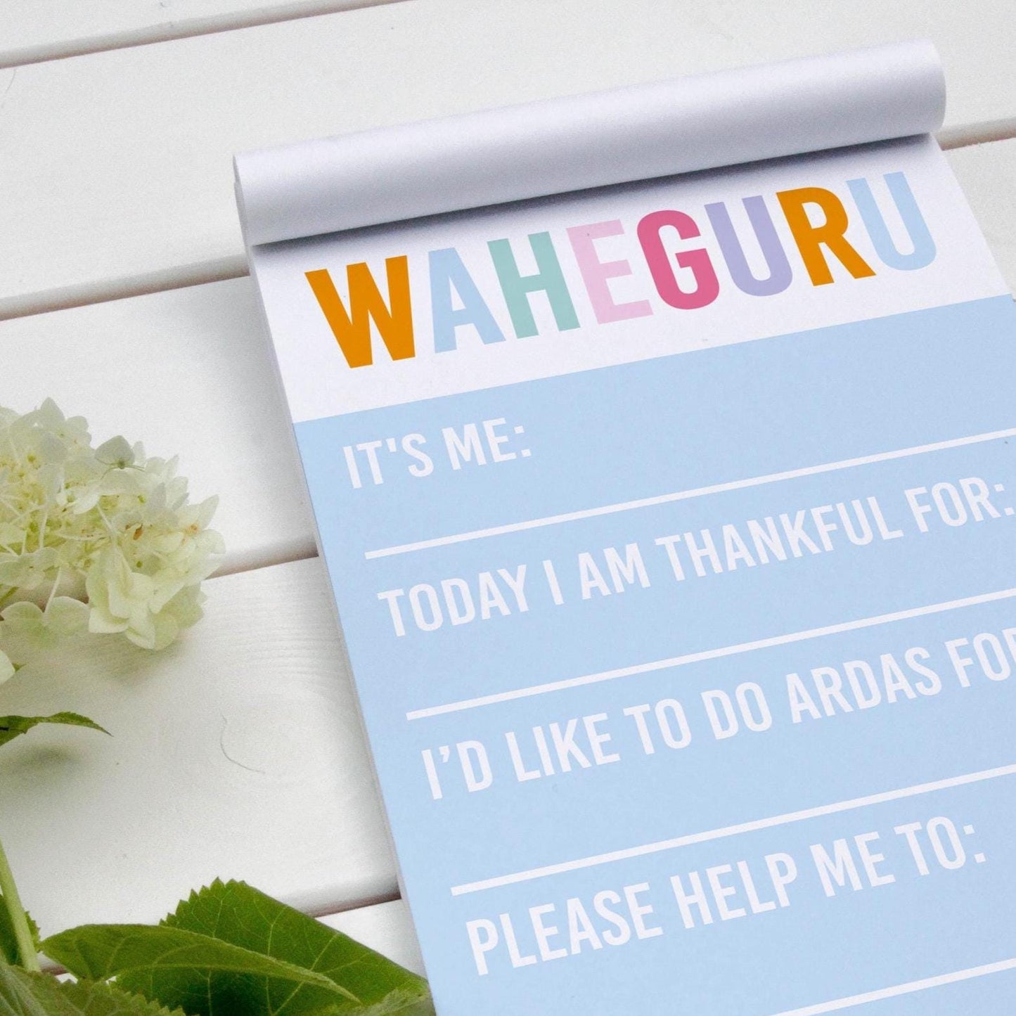 Waheguru gratitude A6 Notepad | Sikh Gift & Kids Doodle Pad