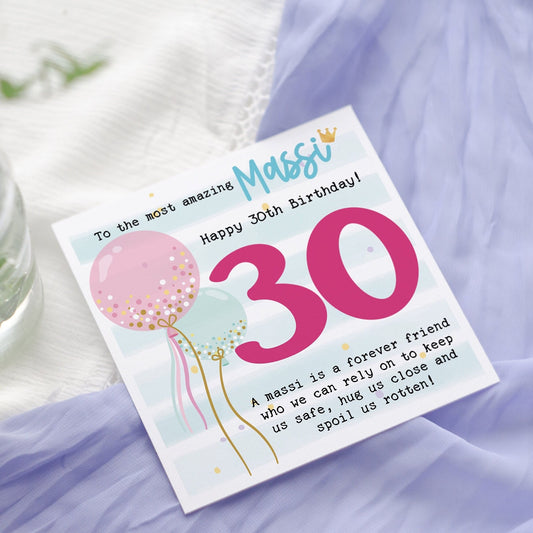 Personalised Massi Birthday Card: Punjabi, bhua, masi, chachi, nani, 30th, 40th, 50th, 60th
