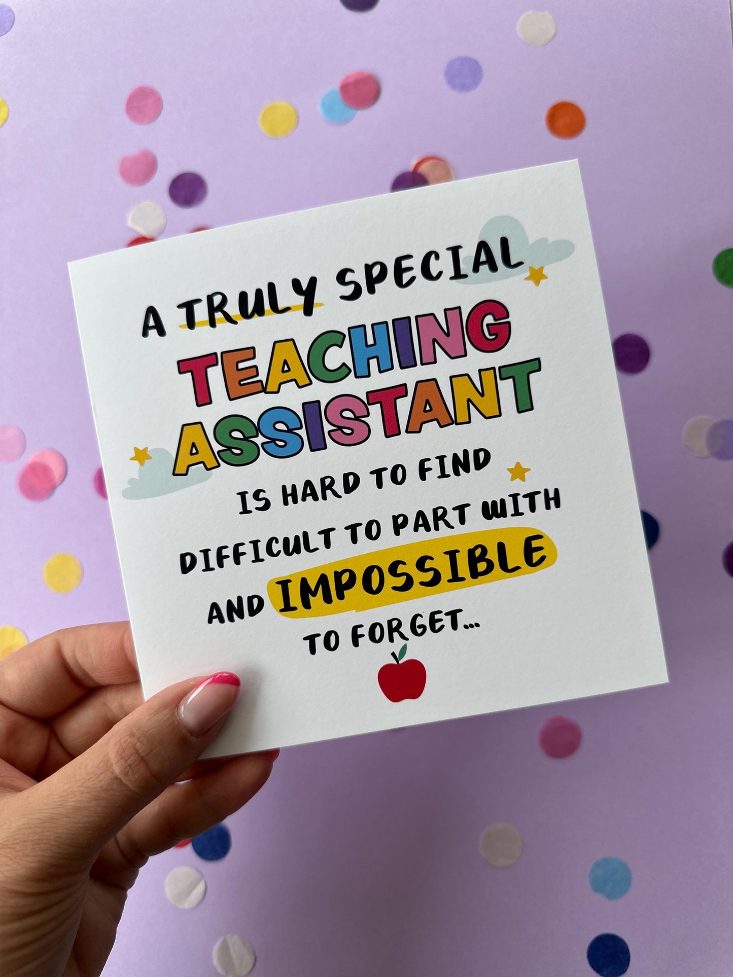 Personalized Teaching Assistant Thank You Card: Rainbow End Of Term Gift