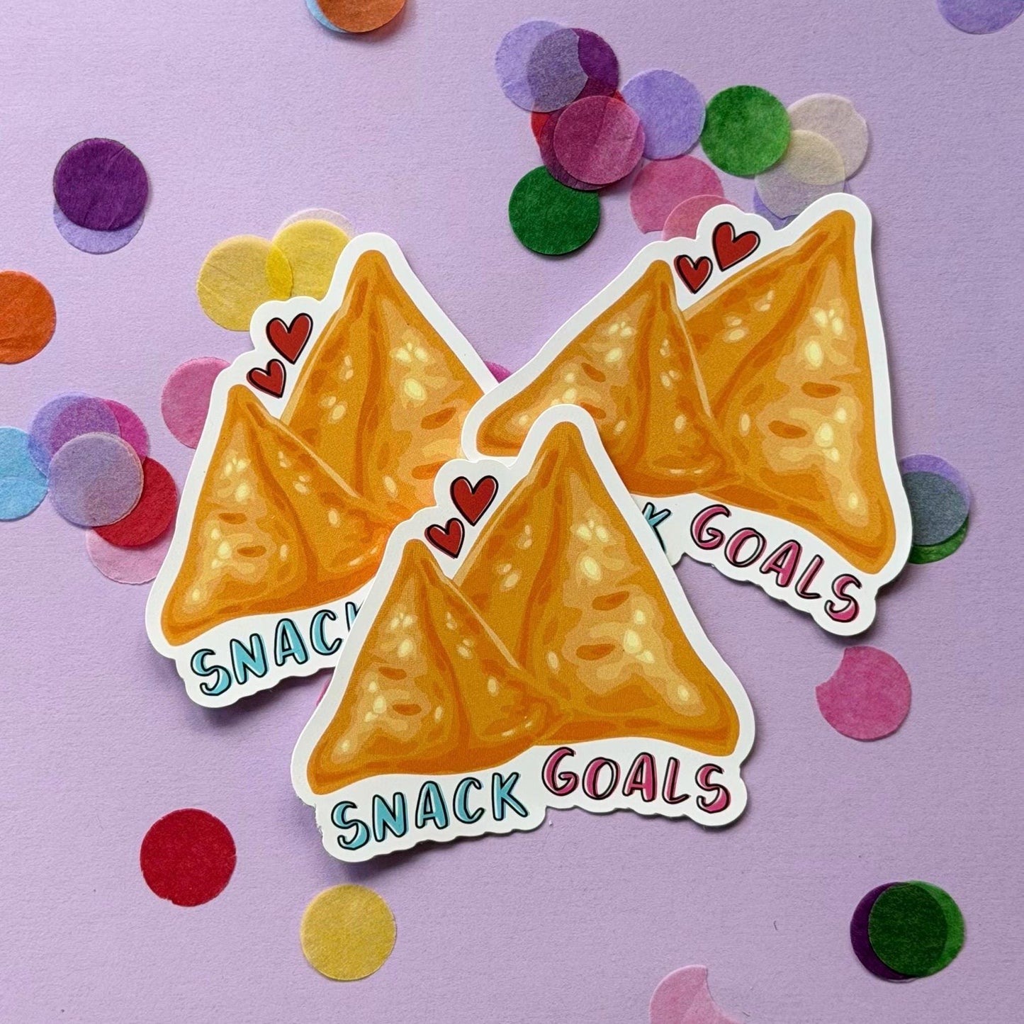 Snack Goals Samosa Sticker | Funny Food Sticker | Indian Food Lover Gift | Waterproof Vinyl Sticker