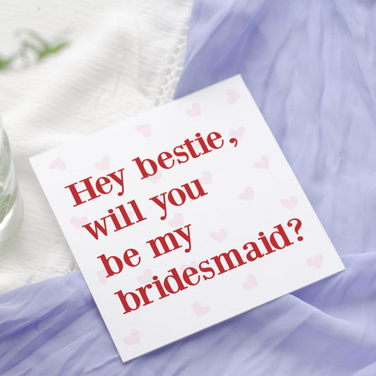 Will You Be My Bridesmaid Card: Bestie Proposal Card, Flower Girl, Maid of Honour