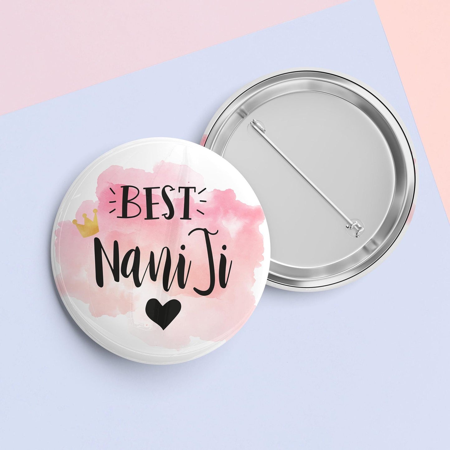 Punjabi Mother's Day Pin, Nani Ji Gift, Handmade Badge (58mm)