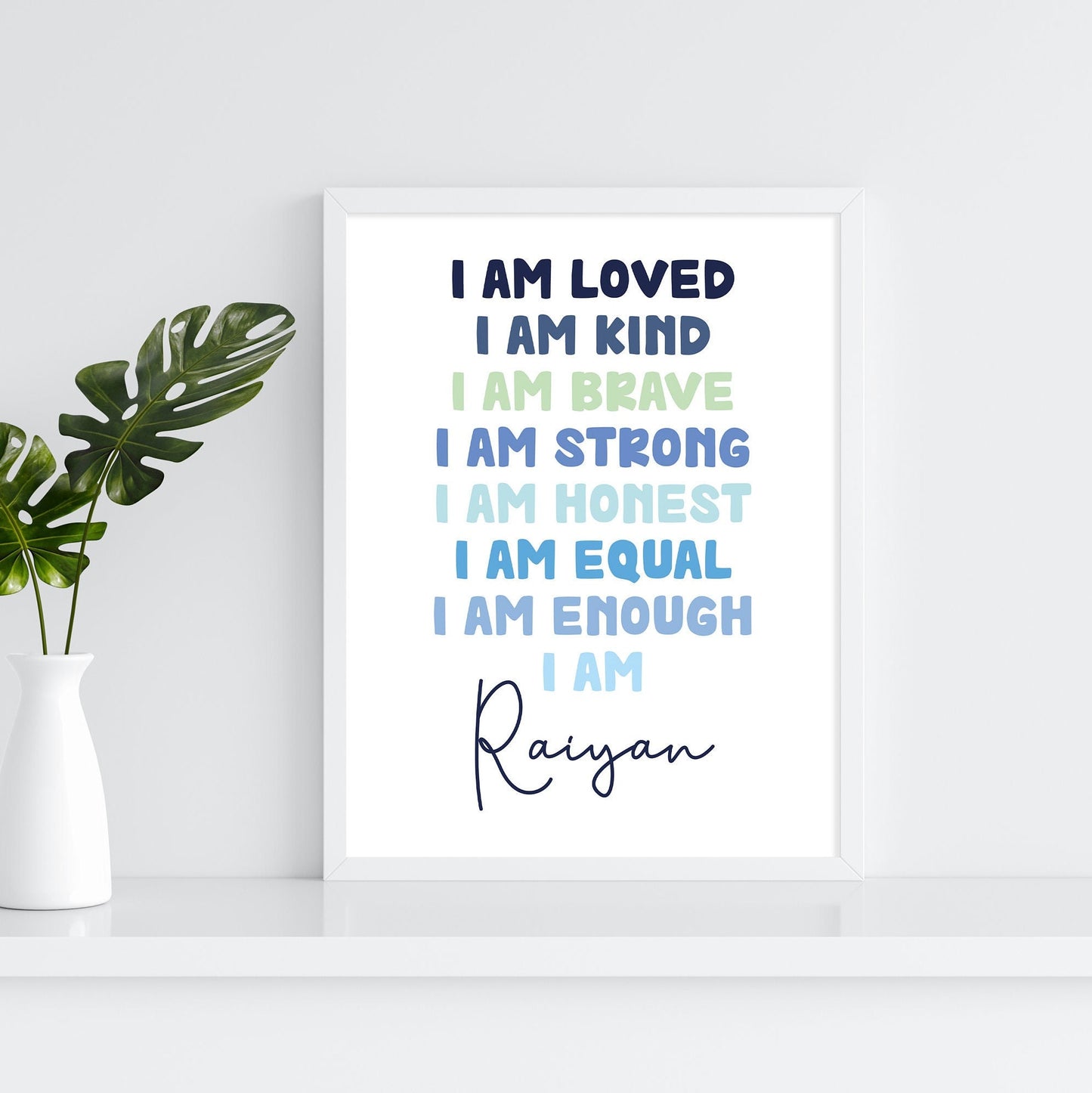 Personalised Kids Affirmation Print: Nursery Decor, Children's art prints (6x4 7x5 A4)