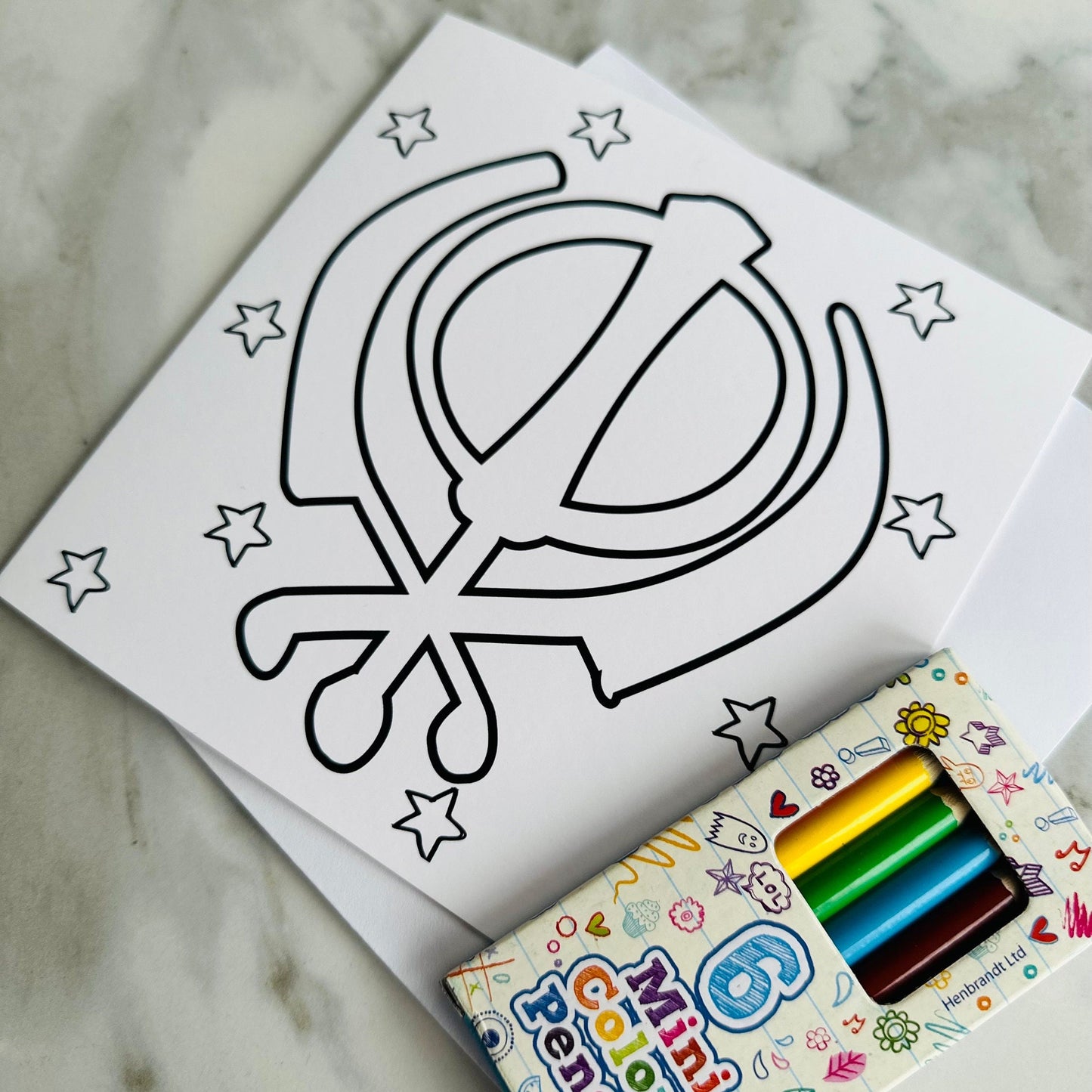 Children's Sikh Vaisakhi Colouring Card: Make Your Own Khanda