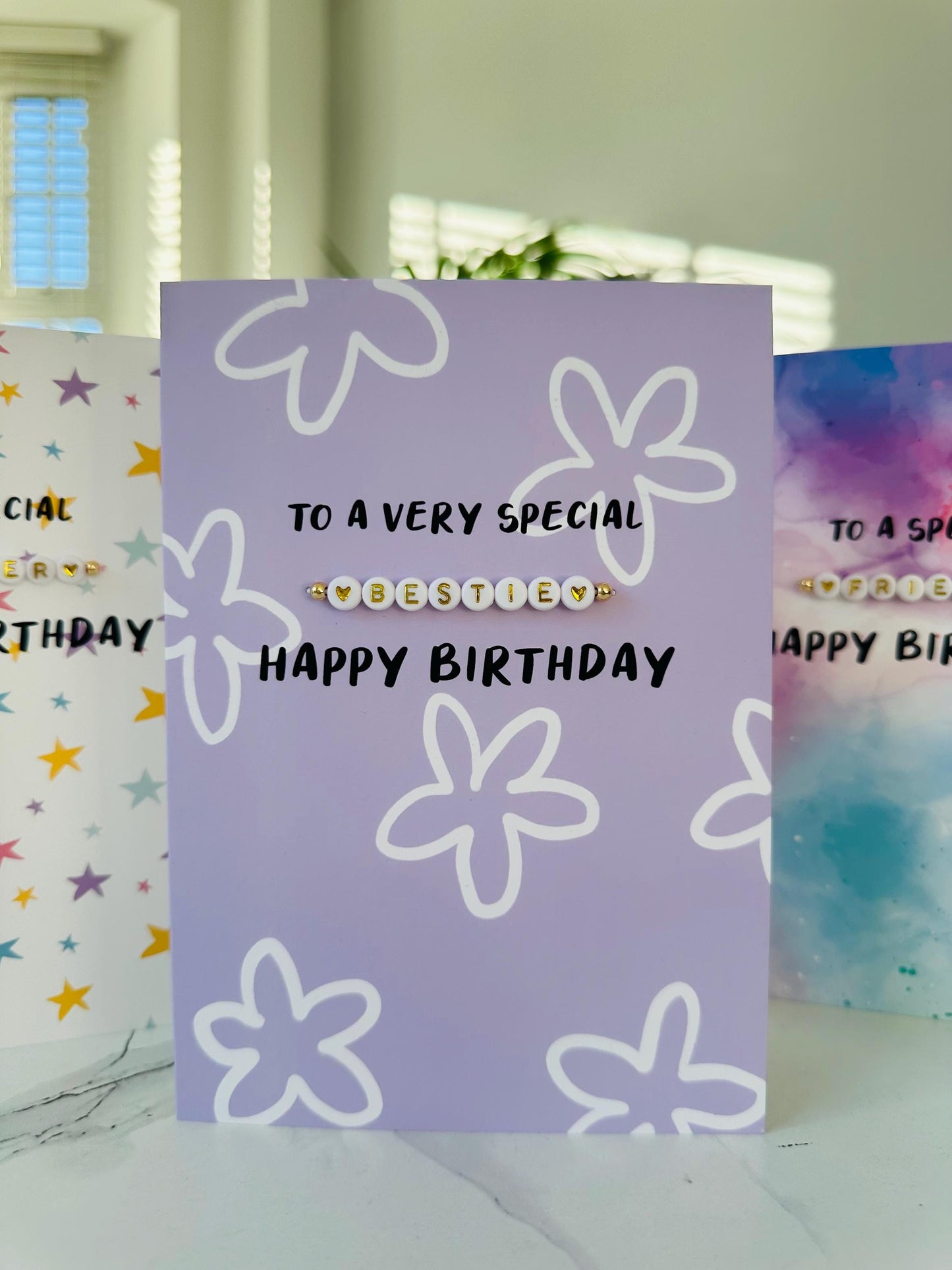 Special Friend Birthday Card | Detachable Handmade Beaded Bracelet Gift Greetings Card Design