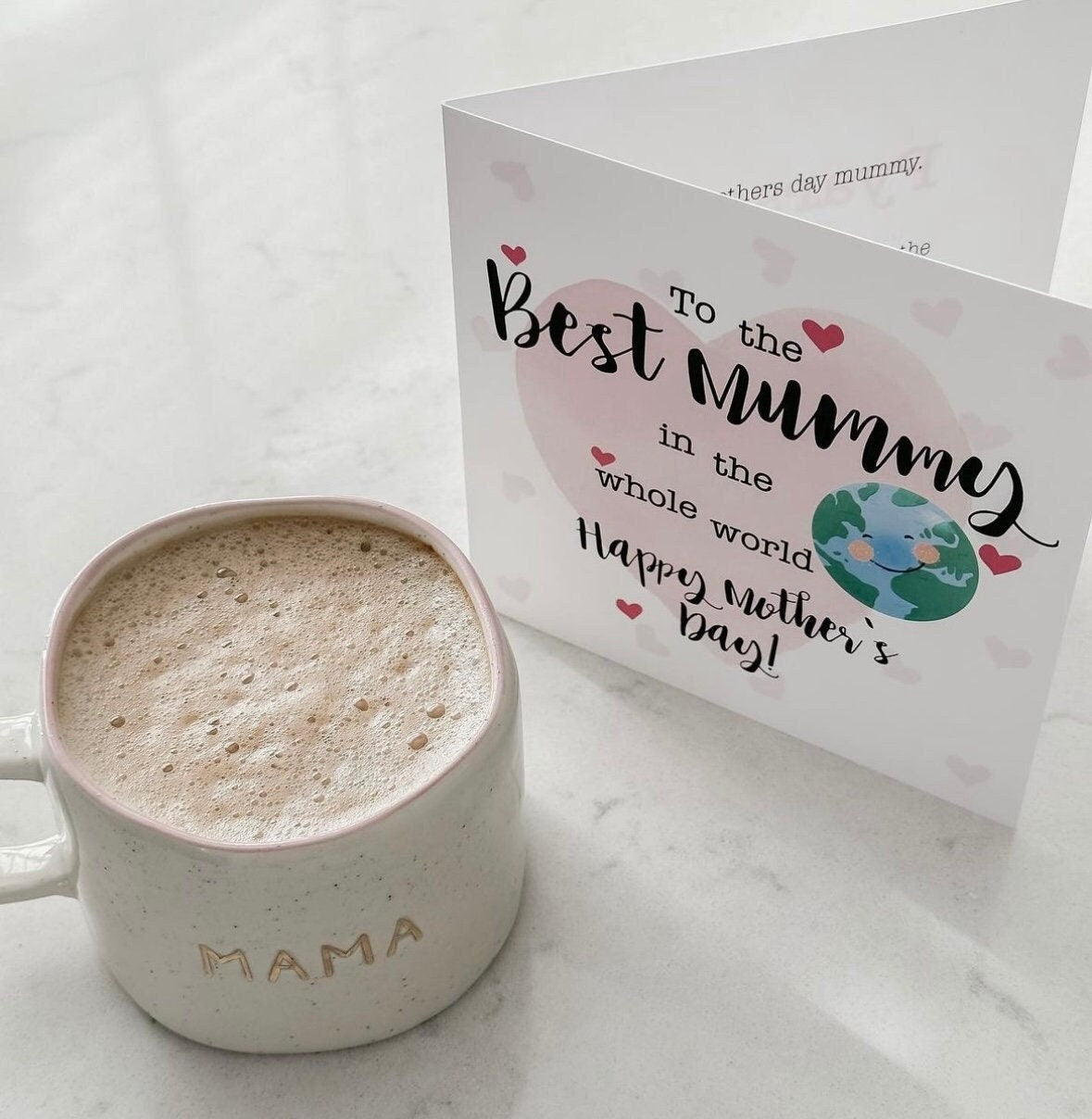 Mummy Earth & Hearts Mother's Day Card