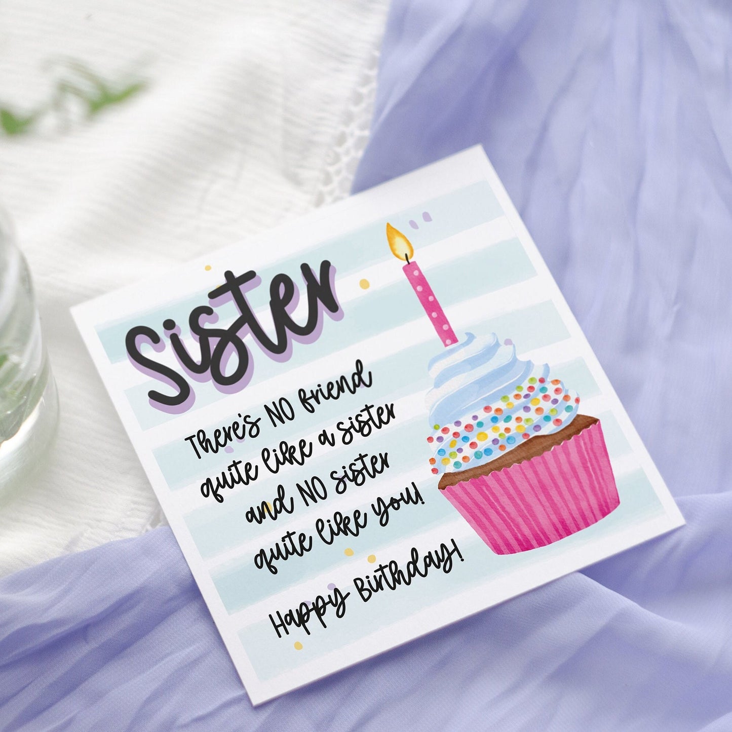 Cupcake Birthday Card for Sister | Best Sis Design