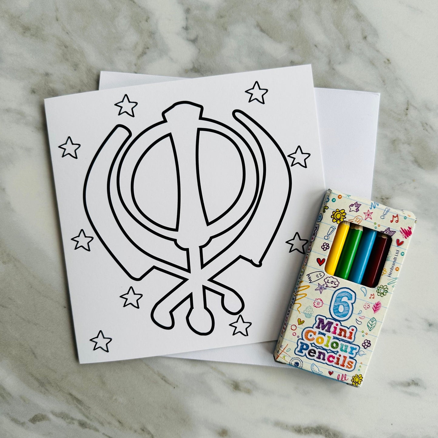 Children's Sikh Vaisakhi Colouring Card: Make Your Own Khanda