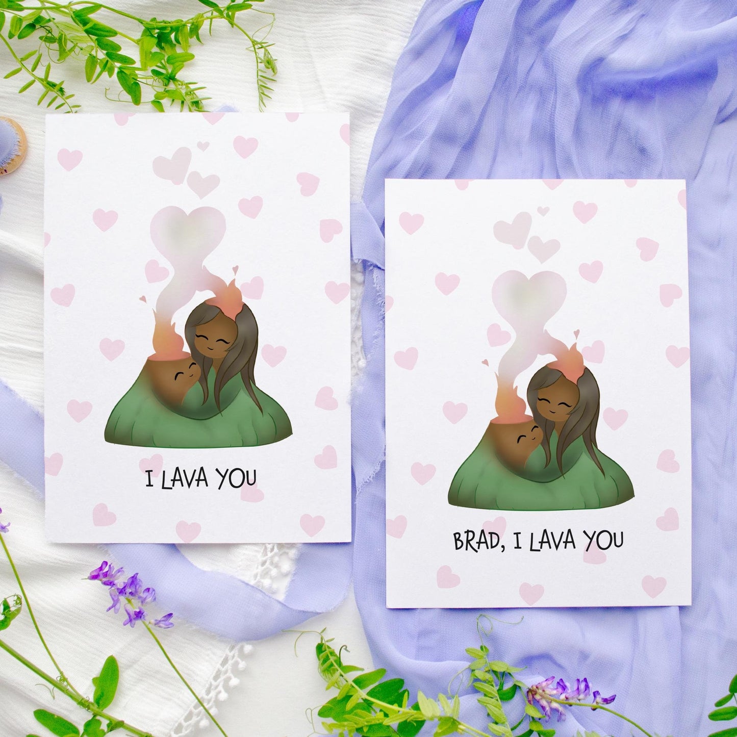 I Lava You Valentine's Day Card: Personalised Volcano Love, anniversary card