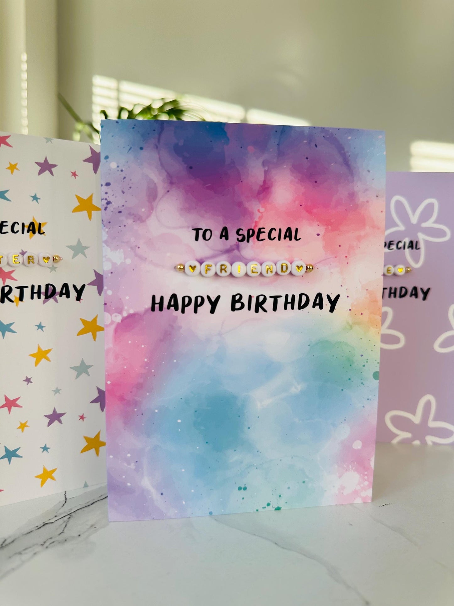 Special Friend Birthday Card | Detachable Handmade Beaded Bracelet Gift Greetings Card Design