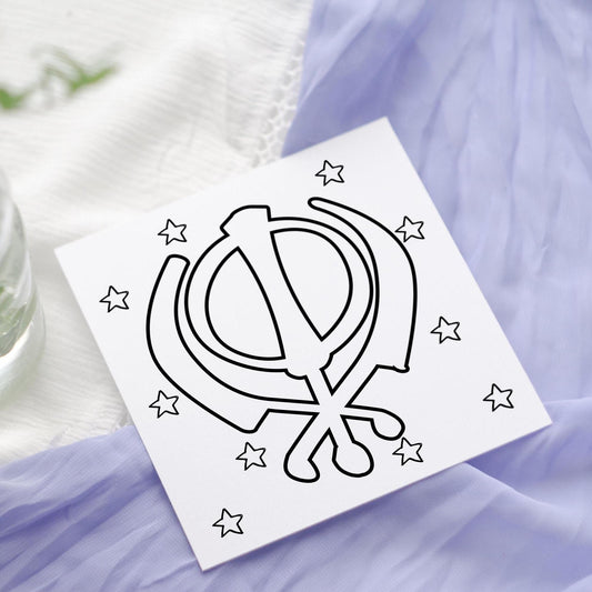 Children's Sikh Vaisakhi Colouring Card: Make Your Own Khanda