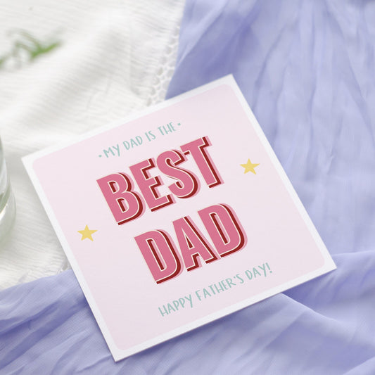 Father's Day Card | Personalized Dad Pink Greetings Card Design
