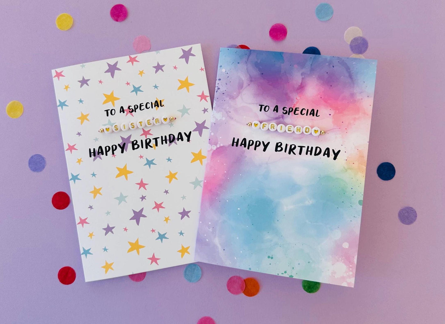 Special Friend Birthday Card | Detachable Handmade Beaded Bracelet Gift Greetings Card Design